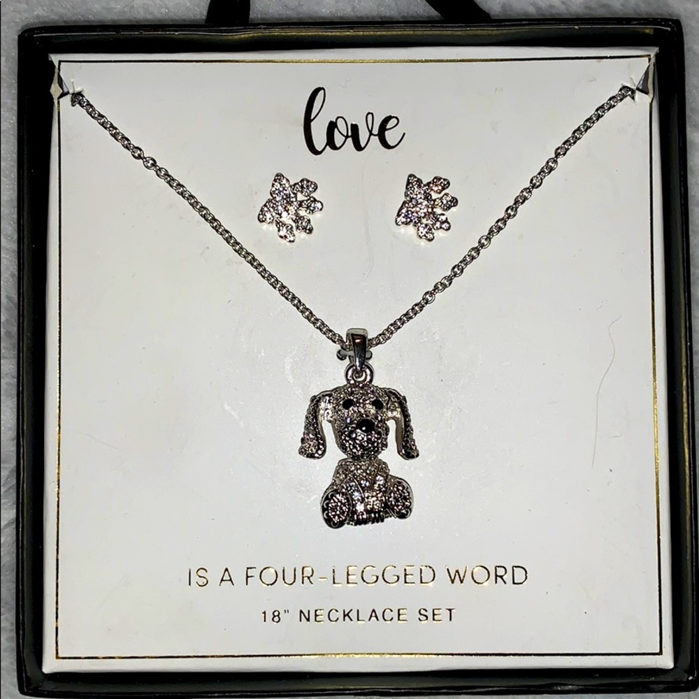 Christmas earring and dog necklace gift
